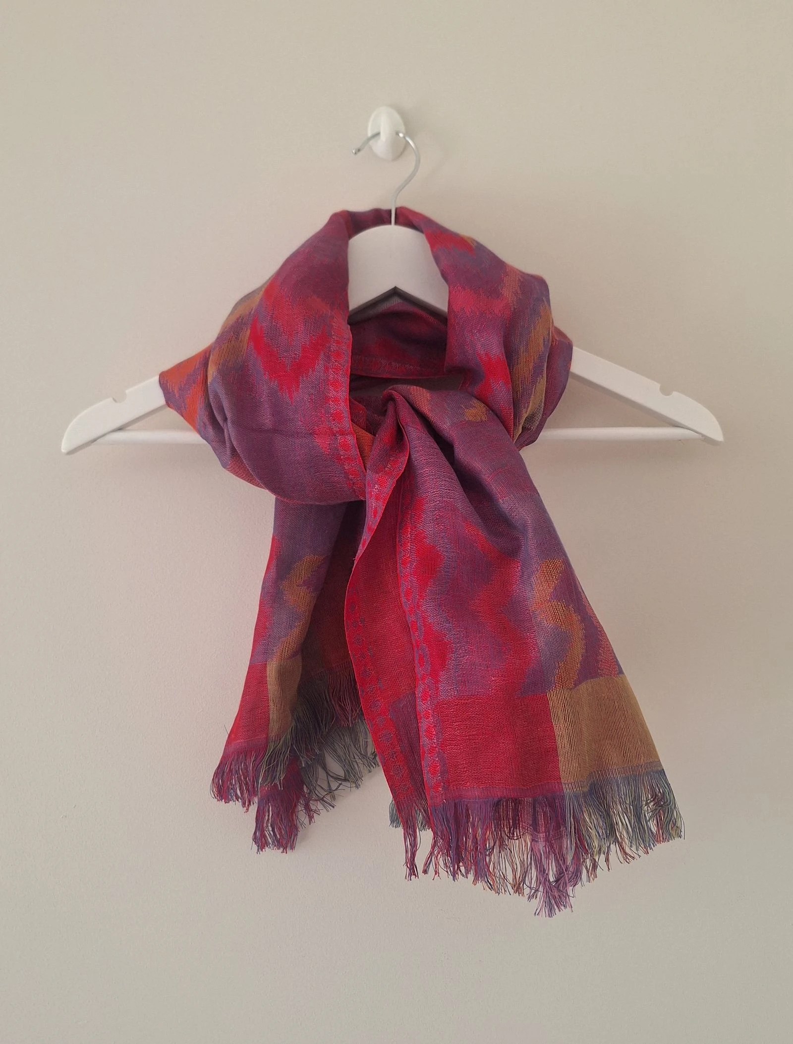 Étnico Boho multicolorido cachecol seda/algodão 60/40 – photo 2
